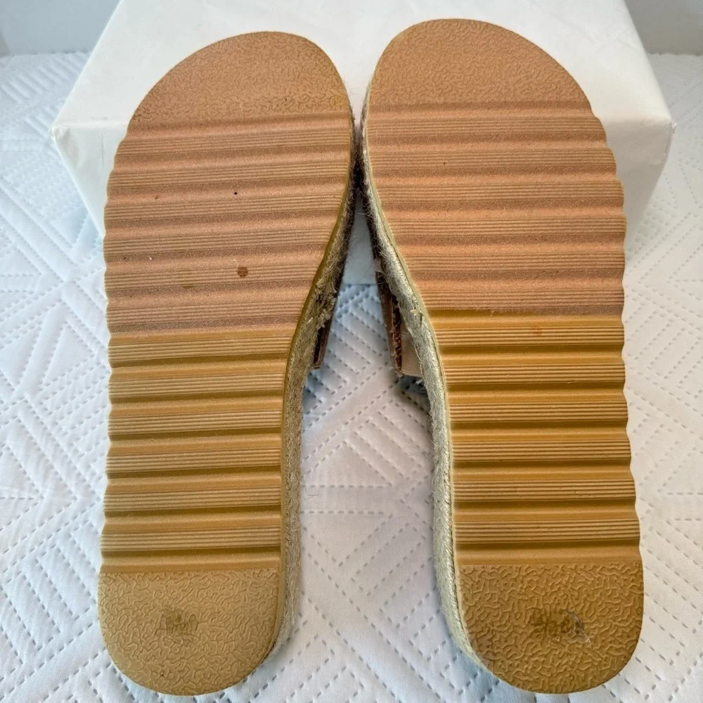 Beach By MATISSE Natural Del Mar Raffia Platform Sandals Size 8